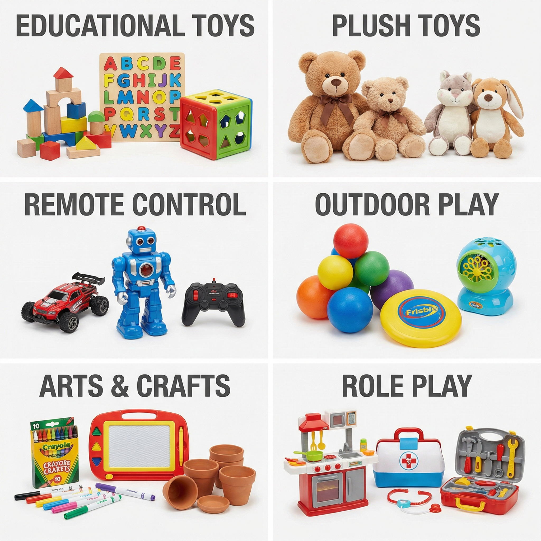 Jigsaw puzzles, building blocks, STEM toys, pretend play toys